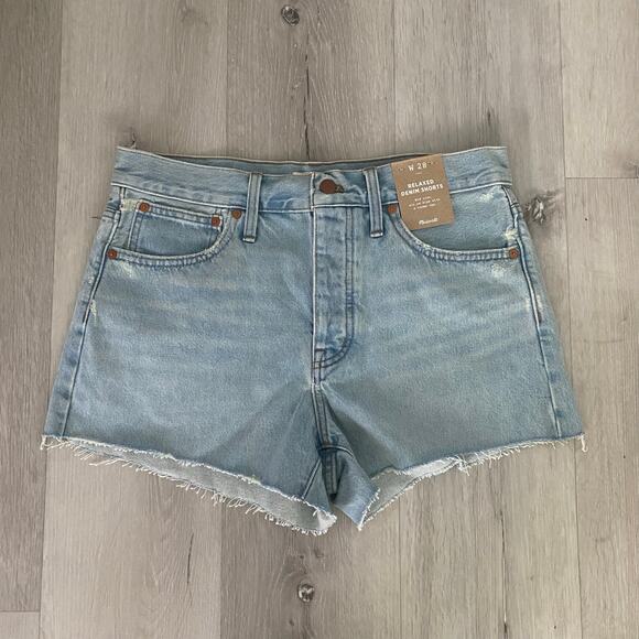 NWT Madewell Relaxed Denim Shorts Size 28 - Picture 3 of 12